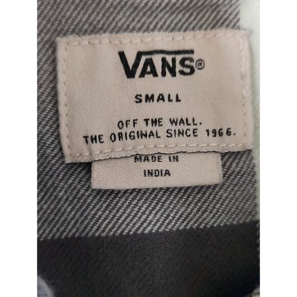 Vans Off The Wall Men's Box Flannel Shirt Plaid Checkered Blue / Gray Size Small - Picture 5 of 6